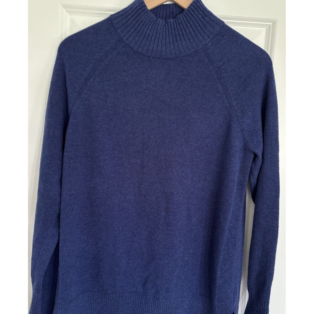 LL Bean 100% Cashmere Relaxed Mockneck Hi Low Hem Y2K Outdoor 90s Retro Prep as